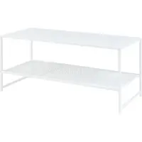 En.casa Table basse 'Ruokolahti' avec étagère grillagée acier 102x43x46cm blanc
