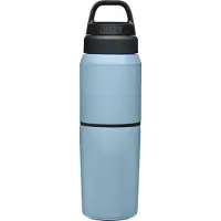 CamelBak Bouteille d'eau et tasse de voyage MultiBev - Acier inoxydable isolé sous vide - Bleu crépuscule - Bouteille de 500 ml et tasse de 350 ml