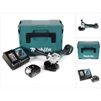 Makita DGA 517 RT1J Meuleuse d'angle sans fil 18V 125mm + 1x Batterie 5,0Ah + Chargeur + Coffret de transport Makpac 3