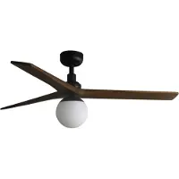 Faro Klim Ventilateur de Plafond Black | Walnut | M (Ø125cm) | With light (E27)