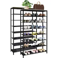 VCM Bois,Métal,Étagère À Chaussures,Rangement Pour Chaussures,Étagère,7,Compartiments,Taliro