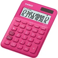 Casio Calculatrice de bureau MS-20UC , écran LC 12 chiffres, énergie solaire/piles, rose