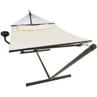 Vita5 Support de Hamac avec toile - 2 places - avec porte-gobelet - Beige