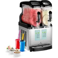 Royal Catering Machine à granitas - 2 x 8 litres - Fonction crème glacée