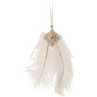 J-Line Suspension plume strass blanc