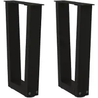 vidaXL Pieds de table basse en V 2 pièces noir 38x(42-43,3) cm acier