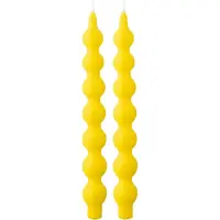 J-Line Boite 2 bougies calebasse fluo jaune - 5 heures