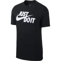 Nike T-Shirt 'Swoosh' noir / blanc