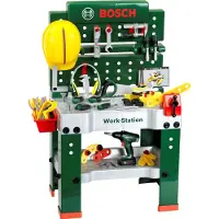 Theo Klein Bosch Établi d'atelier avec véhicules à construire et accessoires