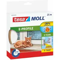 TESA 9 mm fente en caoutchouc profil E blanc 25 m (0546402)