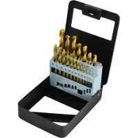 AWTOOLS Jeu de 19 forets en titane HSS-G , diamètre 1,0-10,0 mm