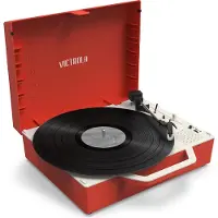 Victrola Re-Spin Suitcase Record Player Poinsettia Red