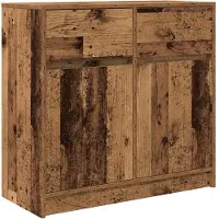 vidaXL Sideboard avec tiroir imitation vieux bois 80x34x76 cm Bois composite