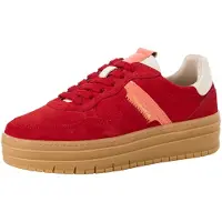 Tamaris Baskets basses corail / rouge rubis / blanc