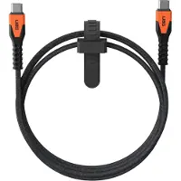 Uag Cable- Cable de Kelvar Power Resistant USB C vers USBC de 1,5 m, PD 60 W, Cable de Fast Charging Rugged Compatiblewith iPhone 15, Galaxy S23, MacBook and iPad Pro, Black/Orange.