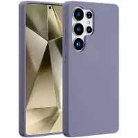 Accezz Coque Liquid Silicone avec MagSafe pour Samsung Galaxy S25 Ultra - Lavender Gray