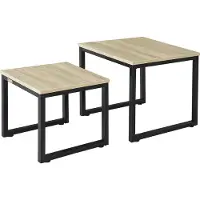 SoBuy FBT42-N Tables Gigognes Bois, Set de 2