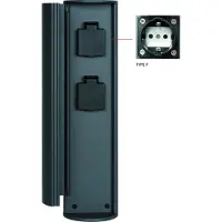 Lucide Poteau d'alimentation électrique à 2 prises x 2000 W, verrouillable POWERPOINT