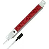 Kopp multiprise 19 Zoll 7fach blanc, Rot Kaltgeräteprise mâle 931704011