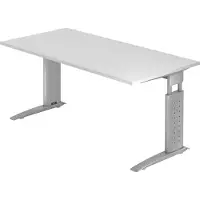 Hjh OFFICE PRO UNDA 16 S - 160 x 80, réglable en hauteur, blanc/argent