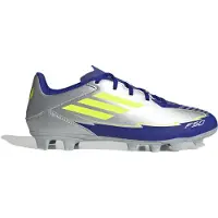 Adidas Chaussures de football Homme F50 Club Messi La Vida Rapida Pack FG/MG Terrain stabilisé/multi-surfaces Silver Metallic/Solar Yellow/Lucid Blue