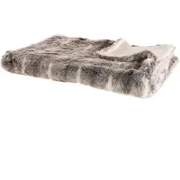 Beliani Plaid Marron Et Blanc 180 X 220 Cm Taddart
