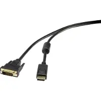 Renkforce Câble DisplayPort vers DVI 0.5 m (0.50 m), Câble vidéo, Noir