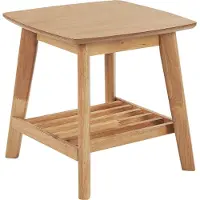 Beliani Table basse en bois brun clair Plateau en MDF Pieds en bois d'hévéa 50 x 50 cm carré design traditionnel