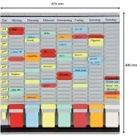 Franken tableau planning à fiches officepaner, 7 modules noir