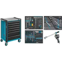 Hazet chariot porte-outils 179NX-7/137 B785xP518xH1020mm 450kg 7 tiroirs 137 pcs.tôle d'acier - 179NX-7/137