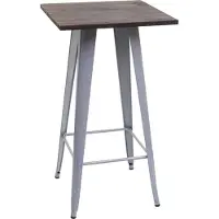 MCW Table haute -A73, plateau en bois inclus