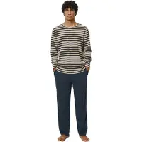 Marc O'Polo Pyjama court 'Mix & Match' beige / bleu foncé