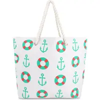 Normani Sac de plage bleu clair / rouge clair / blanc