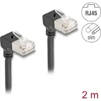 DeLOCK RJ45 Netzwerkkabel Cat.6A S/FTP Slim 90 unten / unten gewinkelt