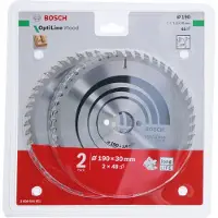 Bosch Professional Optiline Wood Circular Saw Disc/1.6x48t 190x30x2.6 2 Units Argenté