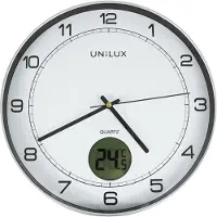 Unilux 400094592 horloge murale/quartz "TEMPUS", diam. : 300 mm, argent