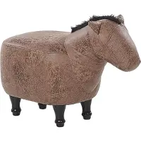 Beliani Bilini Pufa viande de cheval bestial pelle brune