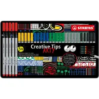 Stabilo Creative Tips Boîte en métal de 30 feutres