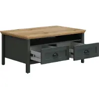 Trendteam Stanton Table basse vert sapin/évoque chêne, L/H/P env. 101/45/60 cm