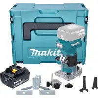 Makita DRT 52 G1J Affleureuse sans fil 18 V 6 mm Brushless + 1x batterie 6,0 Ah + Makpac - sans chargeur