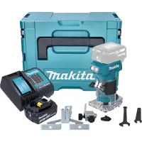 Makita DRT 52 ST1J Affleureuse sans fil 18 V 6 mm Brushless + 1x batterie 5,0 Ah + chargeur + Makpac