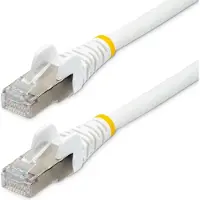 StarTech.com .com Câble CAT6a de 7,5 m - LSZH anti-fumée, sans halogène - Câble LAN 10 Gigabit RJ45 - Câble patch SFTP - Blanc - Câble de pose CAT6a - Câble réseau/éthernet blindé
