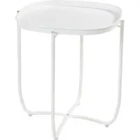 En.casa Table plateau 'Sandefjord' rectangulaire avec un plateau amovible acier 53 x 46 x 46 cm blanc