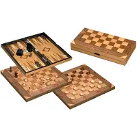 Philos Champ de cassettes d'échecs/de dames/de backgammon 43 mm, hauteur des rois 77 mm