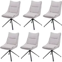 MCW Lot de 6 chaises de salle à manger -N71 pivotante tissu/Textile (420 g/m²) Öko-Tex