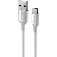 Swissten - Câble Textile II USB-C - USB (1,5m-blanc)
