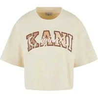 Karl kani T-shirt crème / marron / blanc cassé