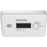 WisuAlarm GC20-B Détecteur de CO Monoxyde de carbone Pile de 10 ans 1 pièce Set - Détecteur de monoxyde de carbone avec écran LCD - Appareil de mesure du monoxyde de carbone DIN EN50291