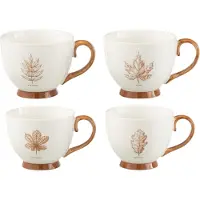 Jline Boite 2 mug feuille boite cadeau ceramique marron assortiment de 2