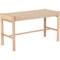 House Nordic Banc en bois de peuplier naturel tressé 35x80x45 cm